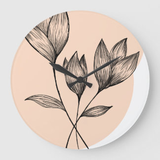 Floral minimalistic grote klok