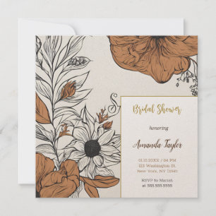 Floral minimalistisch kalligrafie Vrijgezellenfees Kaart