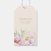 Floral minimalistisch Monogram Wedding Gift Label Cadeaulabel (Achterkant)