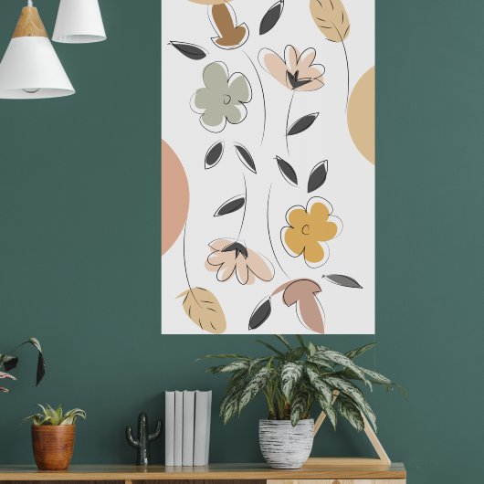 Floral-minimalistisch poster (Woonkamer 1)