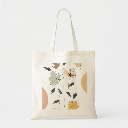 Floral-minimalistische Canvas tas (Voorkant)