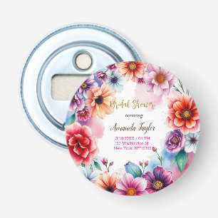 Floral minimalistische kalligrafie Vrijgezellenfee Button Flesopener