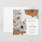 Floral minimalistische kalligrafie Vrijgezellenfee Kaart (Voorkant / Achterkant)