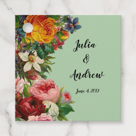 Floral Mint Bedankjes Labels (Voorkant)