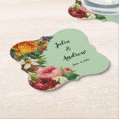 Floral Mint Kartonnen Onderzetters (Gekanteld)