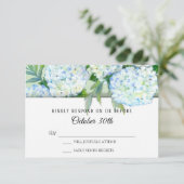 Floral Mint n Blue RSVP Wedding Kaart (Staand voorkant)