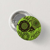 Floral Mint Ronde Button 3,2 Cm (Voorkant /achterkant)