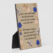 Floral Mirakel of vriendship Poem Plaque Fotoplaat (Zijkant)