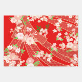 Floral Mix Kimono Pattern Chistmas Ed. Inpakpapier Vel (Voorkant 3)