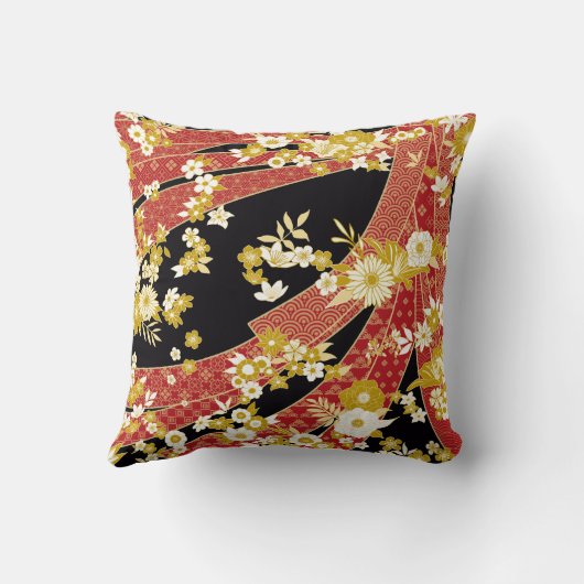 Floral Mix Kimono Pattern Kussen (Achterkant)