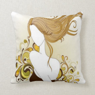 Floral Mode Girl Pillow Kussen
