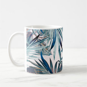 Floral mode tropisch  patroon met palm koffiemok