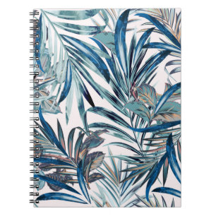 Floral mode tropisch patroon met palm notitieboek