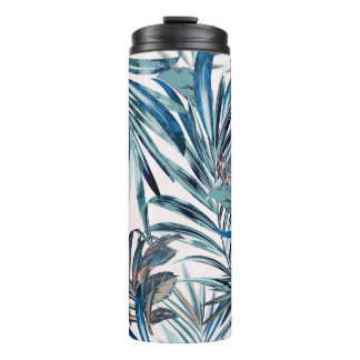 Floral mode tropisch  patroon met palm thermosbeker