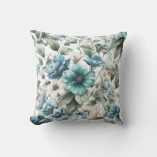 Floral modern blauw meisjesachtig stijlvol kussen