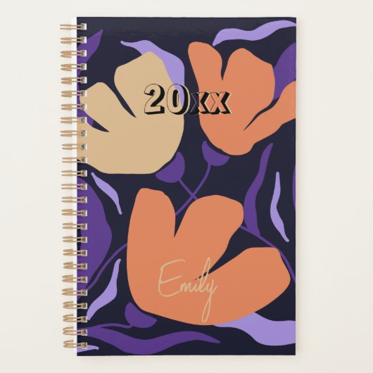 Floral Modern Bold Abstract Gepersonaliseerde Plan Planner (Voorkant)