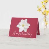  Floral Modern Clematis roze Birthday Kaart (Gele Bloem)