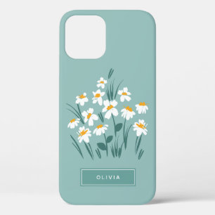 Floral modern dagenblauw meisje iPhone 12 pro hoesje