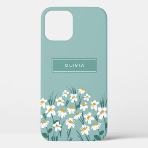 Floral modern dagenblauw meisje met elegante stijl iPhone 12 pro hoesje