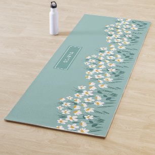 Floral modern dagenblauw meisje yogamat