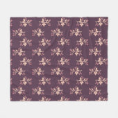 Floral Modern Dusty Roos Cute Pink Violet Fleece Deken (Voorkant (Horizontaal))
