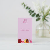 Floral Modern Elegant Monogram Rozen Sjabloon Chic Visitekaartje (Staand voorkant)