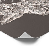 Floral Modern Grey Botanical Chic Wall Art Poster (Hoek)