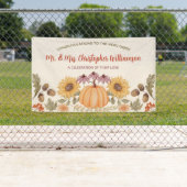 Floral Modern Herfst WeddingGefeliciteerd Spandoek (Insitu)