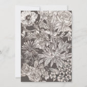  Floral Modern Ivory & Gray Wedding Invitat Kaart (Achterkant)