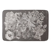  Floral Modern Ivory Grey Botanical Rustic Badmat (Voorkant)
