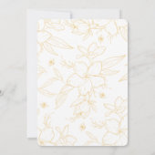 Floral Modern Jaune 61e anniversaire invitations (Dos)