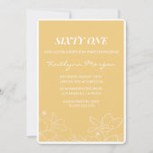 Floral Modern Jaune 61e anniversaire invitations (Devant)