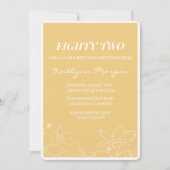 Floral Modern Jaune 82e anniversaire invitations (Devant)