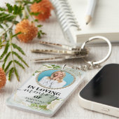 Floral Modern Memorial Gift Sleutelhanger (Voorkant Rechts)