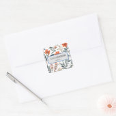Floral Modern Minimalist Elegant Professional Vierkante Sticker (Envelop)