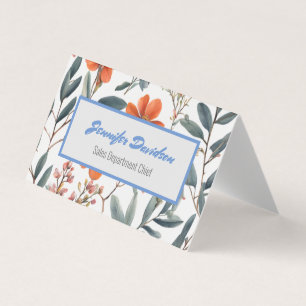 Floral Modern Minimalist Elegant Professional Visitekaartjes