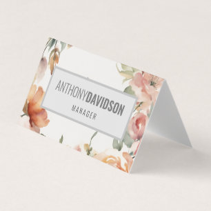 Floral Modern Minimalist Elegant Professional Visitekaartjes
