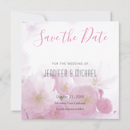 Floral Modern - minimalistisch minimalistisch voor Save The Date (Voorkant)