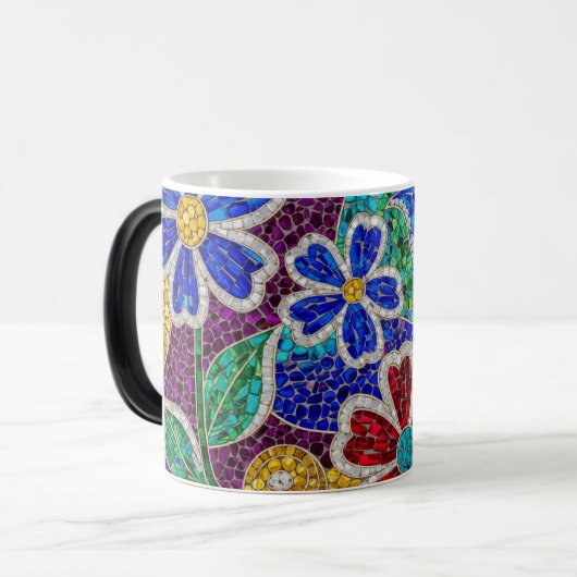 floral modern mosaic pattern ceramic mug (Devant gauche)