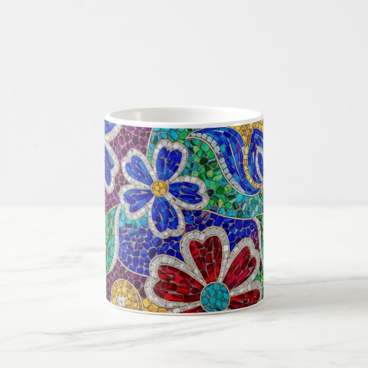floral modern mosaic pattern ceramic mug magische mok (Center)