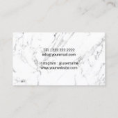  Floral Modern Stripes Marble Makeup Artist Visitekaartje (Achterkant)