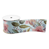 Floral Modern Summer Flower Pattern on Blauwgroen Lint (Spoel)