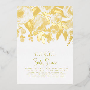 Floral Modern Vrijgezellenfeest Gold Folie Uitnodiging