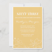 Floral Modern Yellow 63ste verjaardag uitnodiginge Kaart (Voorkant)