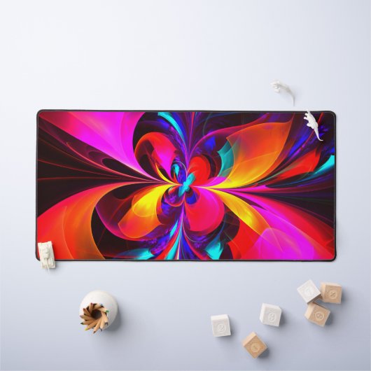 Floral moderne Art Abstrait Rouge Bleu Motif #07 (Tableau pour enfants)