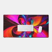 Floral moderne Art Abstrait Rouge Bleu Motif #07 (Clavier et souris)