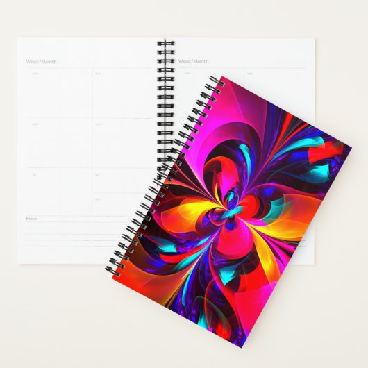 Floral moderne Art Abstrait Rouge Bleu Motif #07 (Devant avec enveloppe)