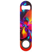 Floral moderne Art Abstrait Rouge Bleu Motif #07 (Dos)