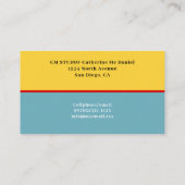 Floral moderne bleu rouge blanc Carte de visite (Dos)