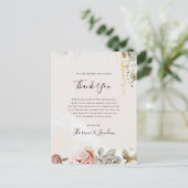 Floral moderne | Carte de réception Merci en marbr (Debout devant)